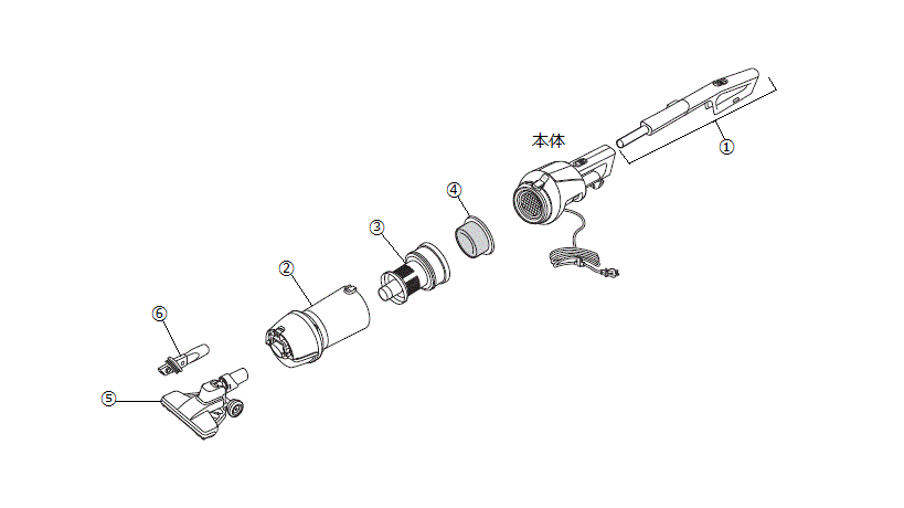 TC-5147　サイクロンスティック型クリーナー　アフターパーツ