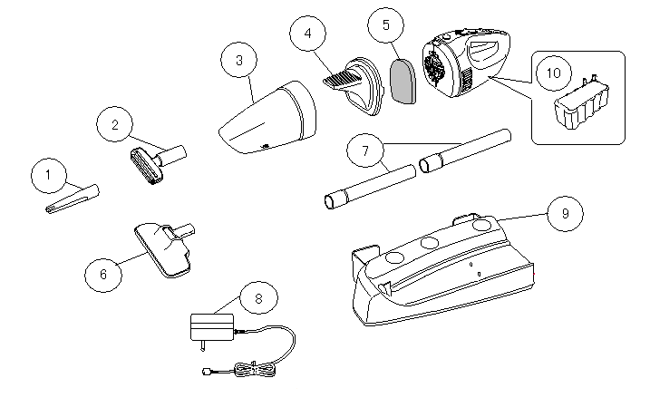 HC-D555 充電式ウェット&ドライクリーナー アフターパーツ