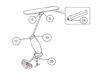LK-8283 アーム型2灯式インバータ蛍光灯 アフターパーツ